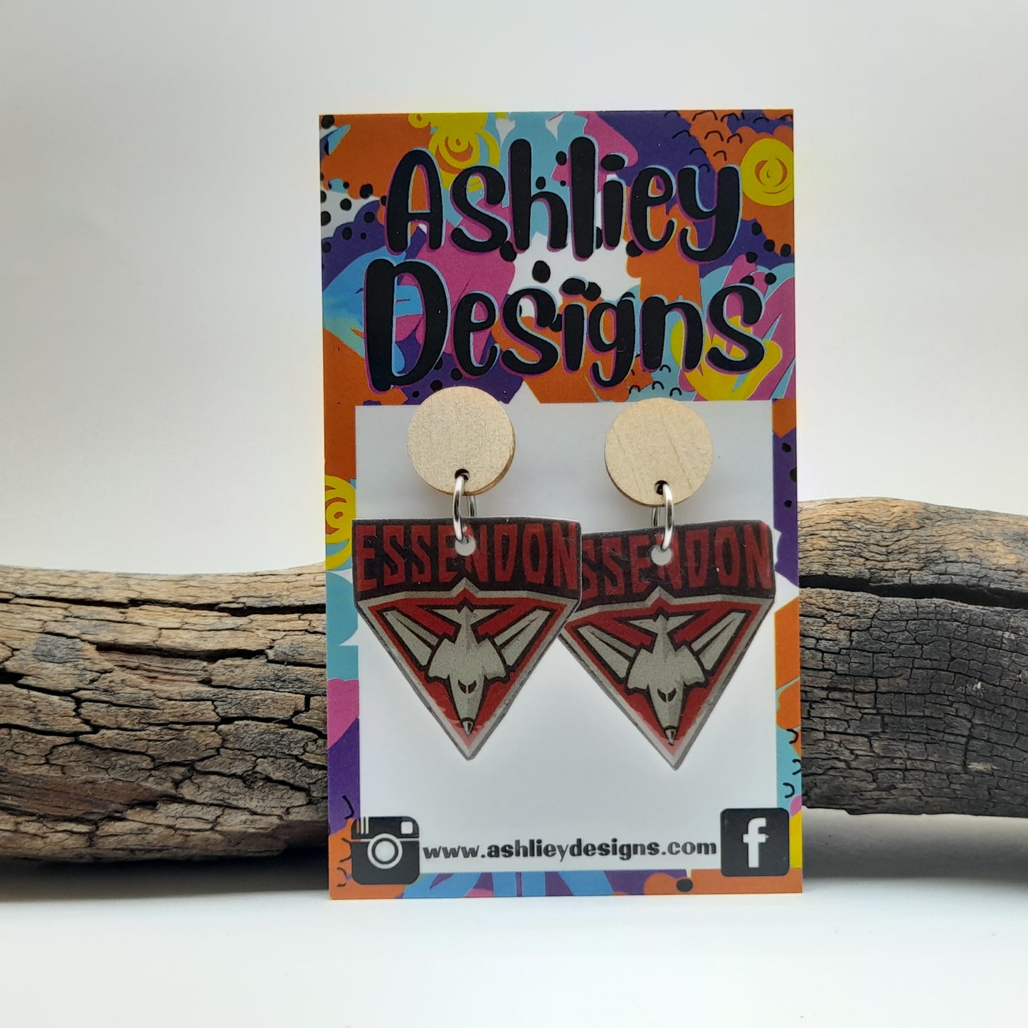 AFL Football Essendon Dangle Earrings