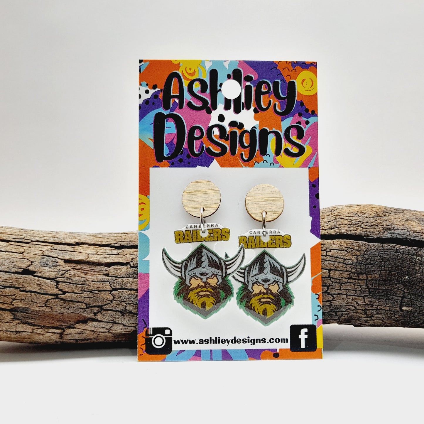 NRL Football Raiders Dangle Earrings