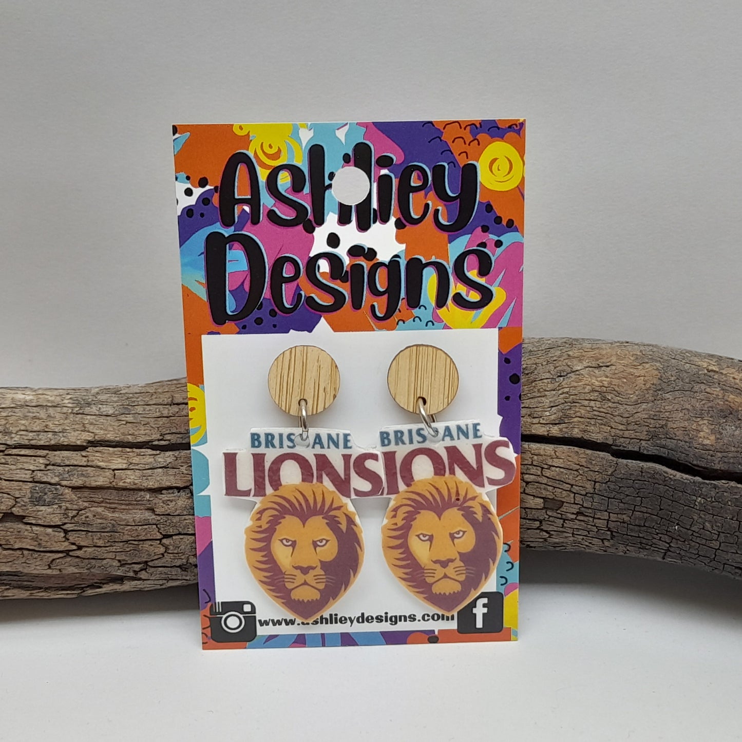 AFL Football Lions Dangle Earrings