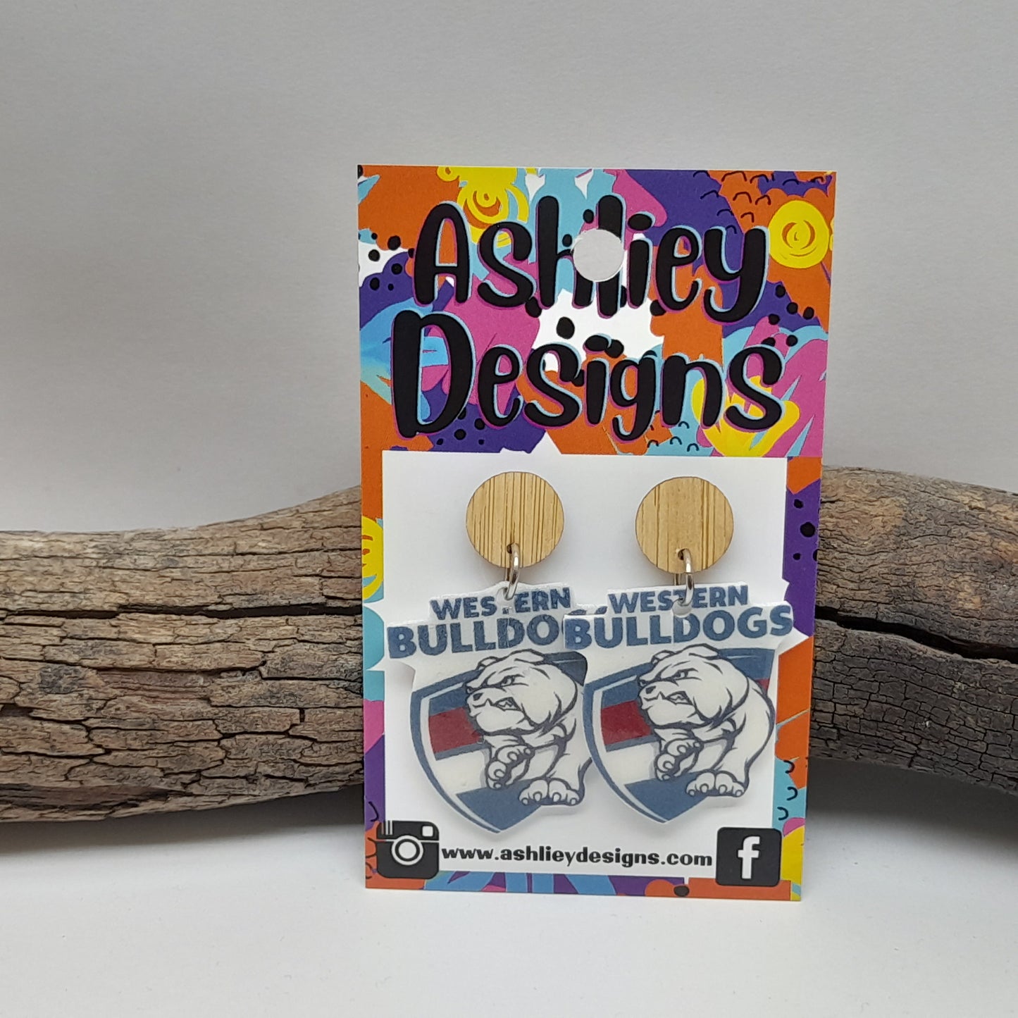 AFL Football Bulldogs Dangle Earrings