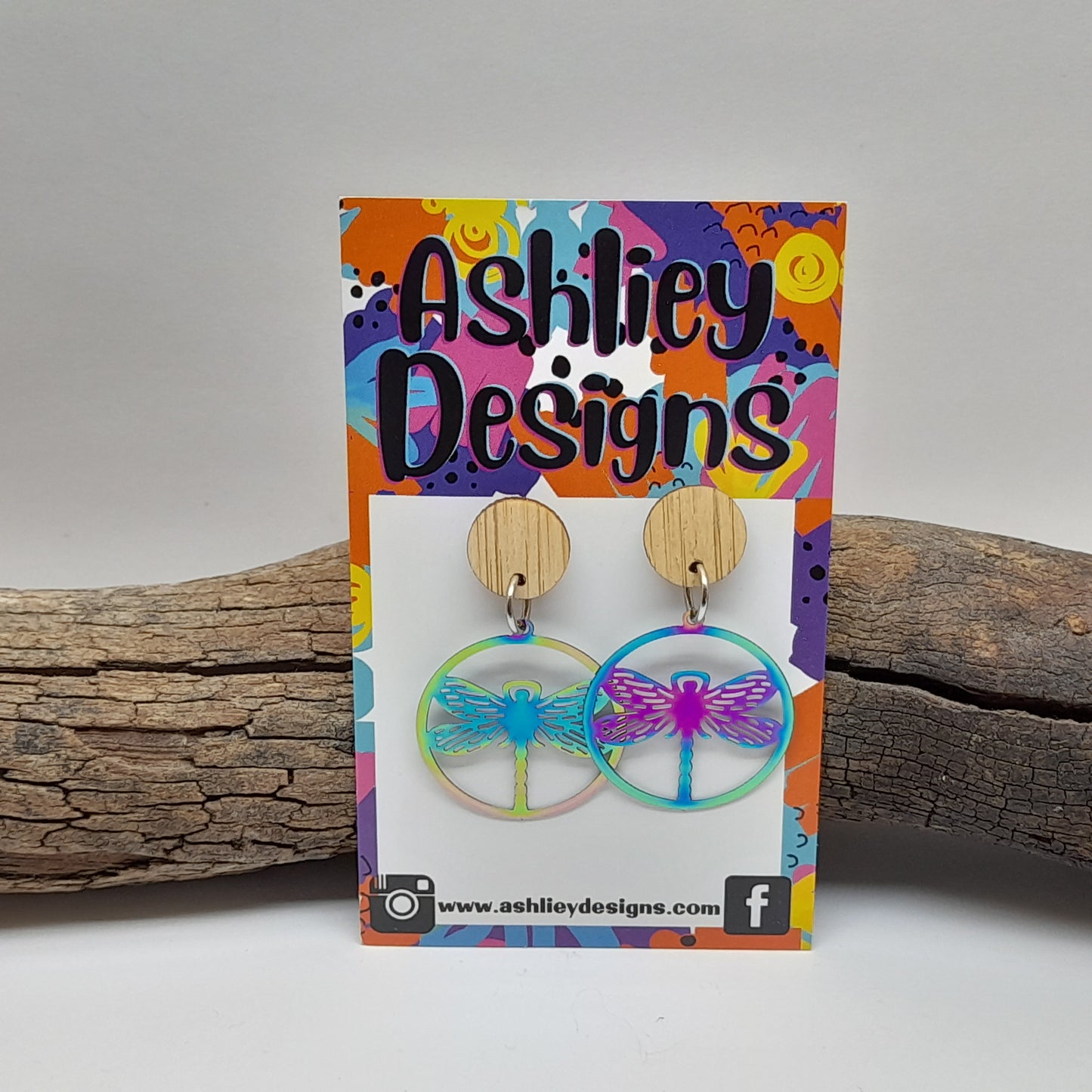 Rainbow Metal Dragonfly Dangle Earrings