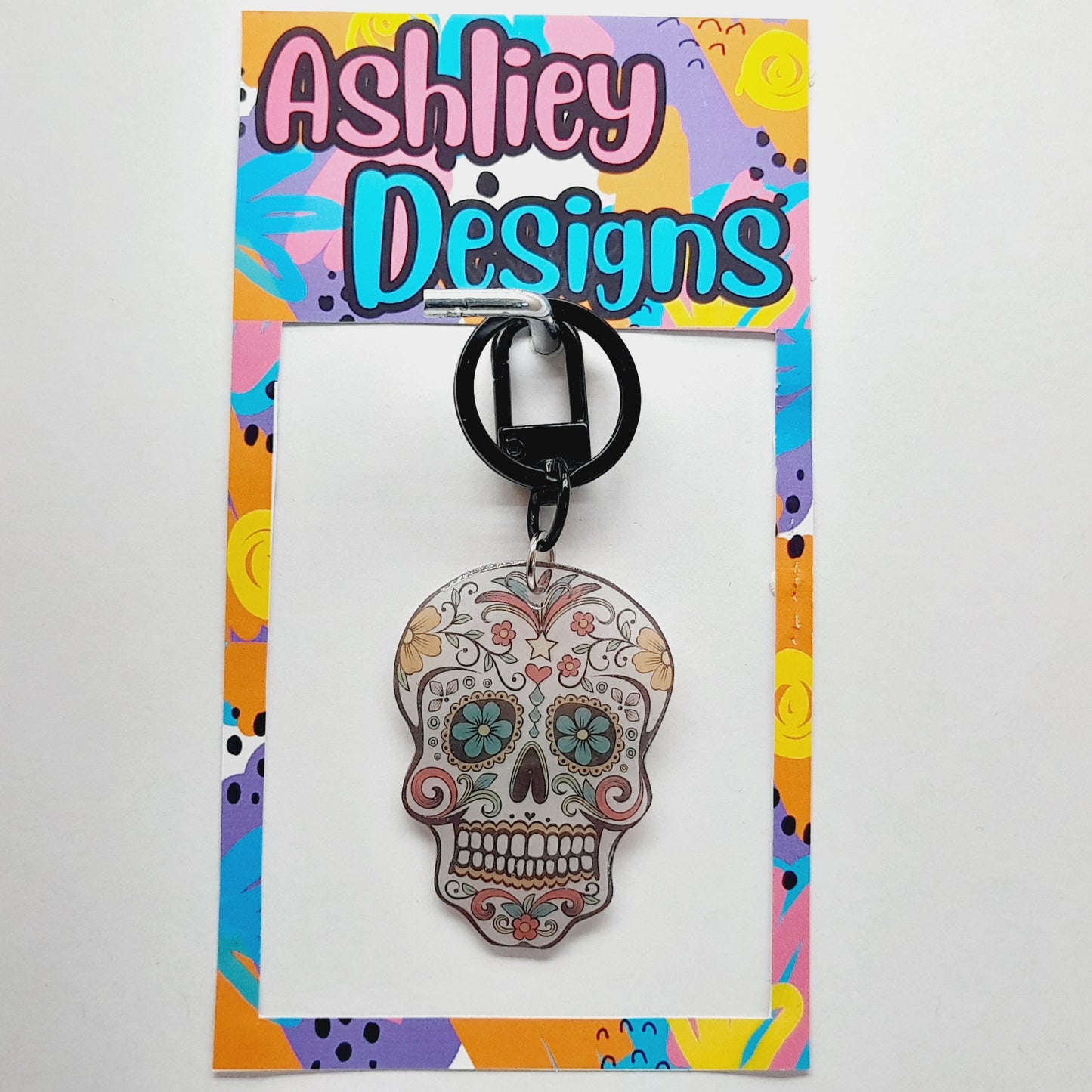 Sugar Skull Keyring/Bag Tag