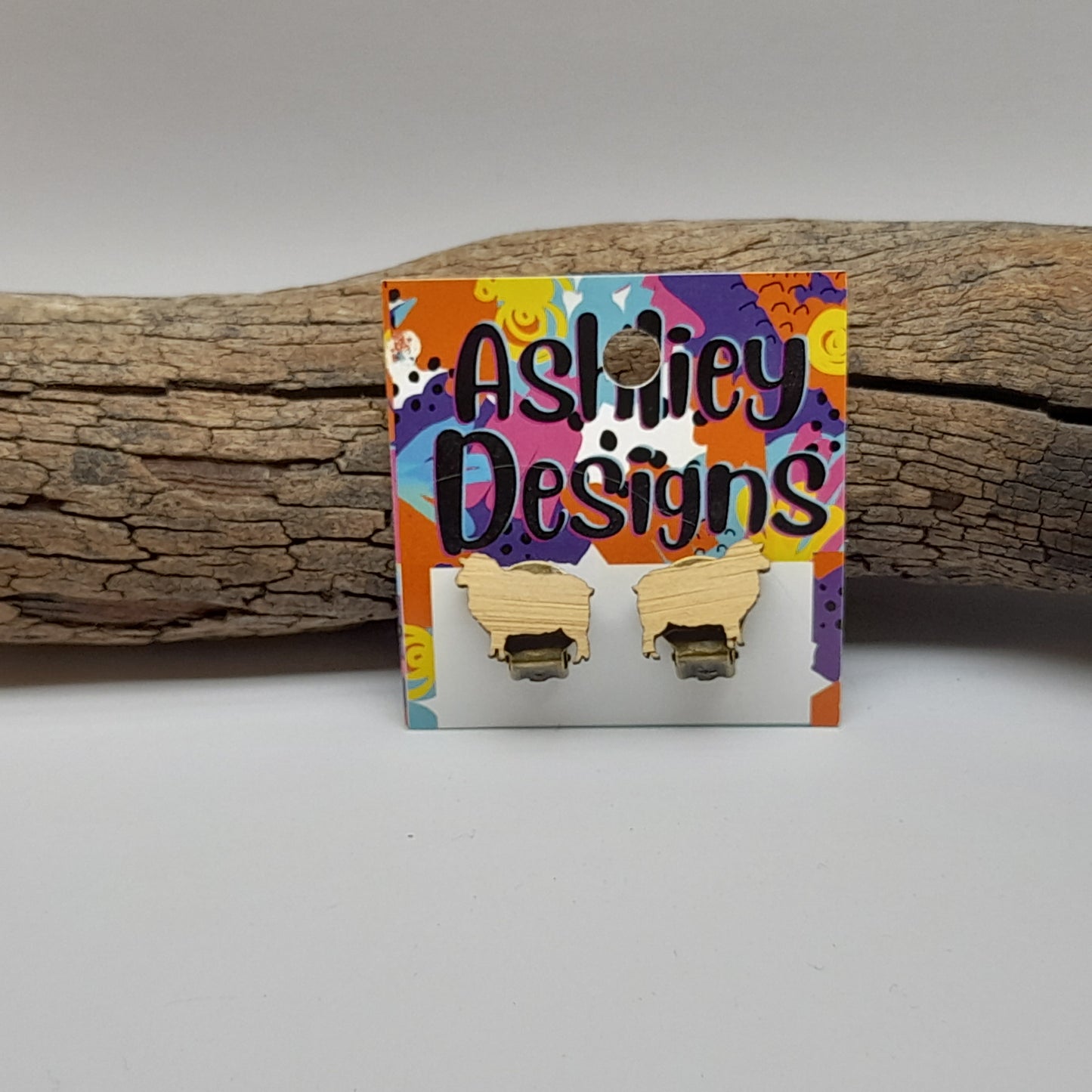 Wood Sheep Clip-ons