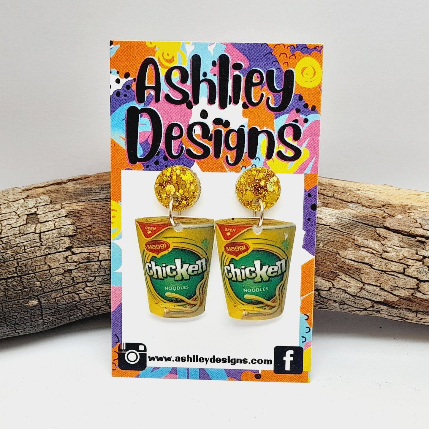 Chicken Noodle Dangle Earrings