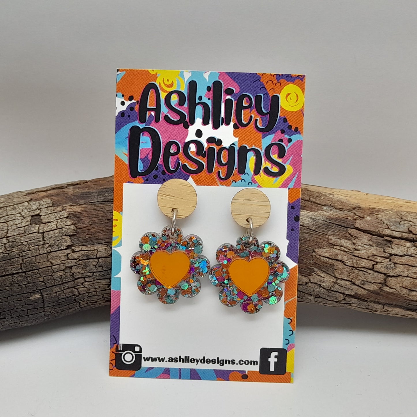 Flower/Heart Dangle Earrings