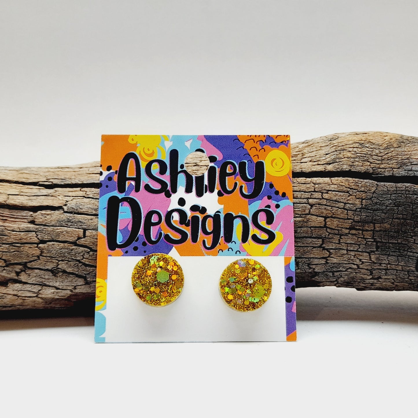 Large Gold Glitter Studs