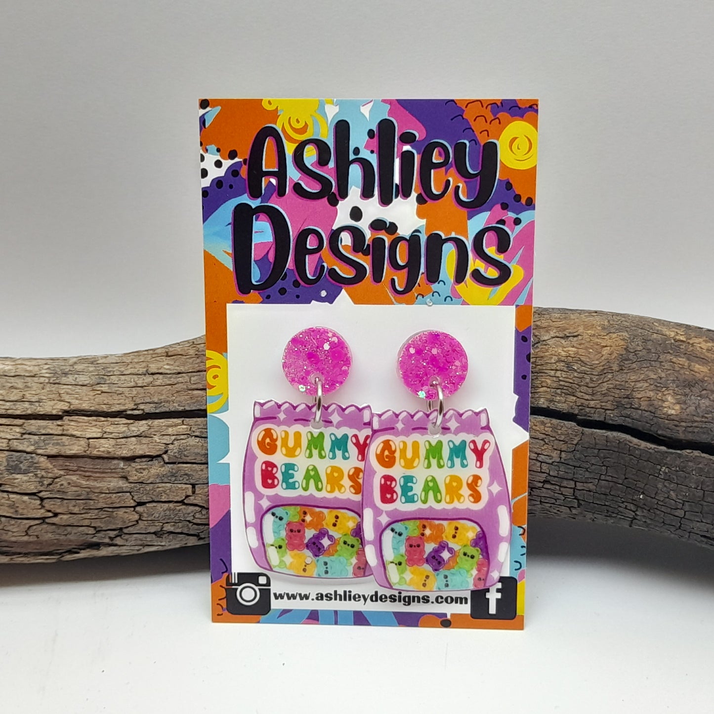 Gummy Bear Packet Dangle Earrings