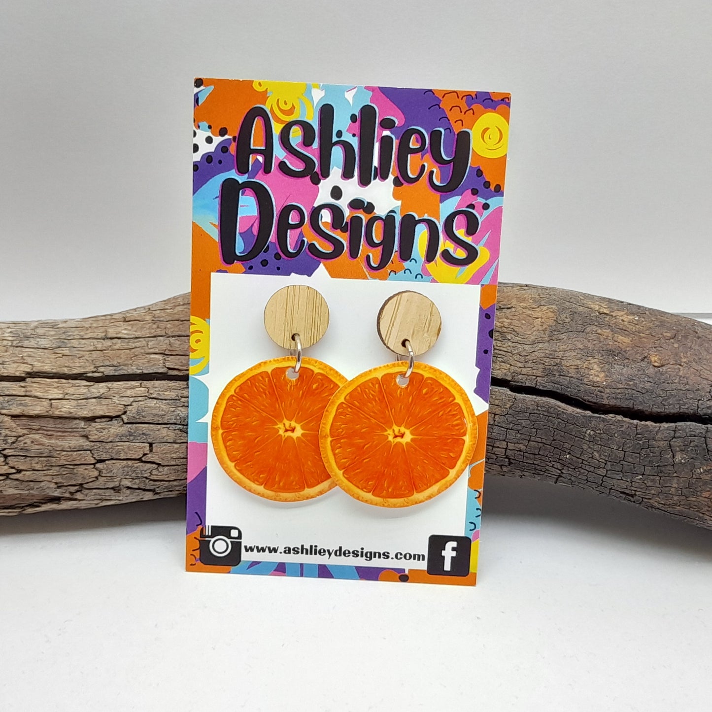 Orange Slice Dangle Earrings