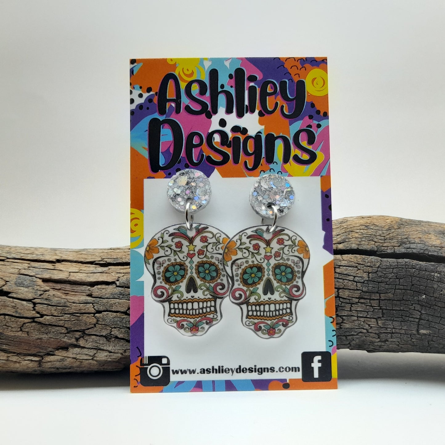 Sugar Skull Dangle Earrings