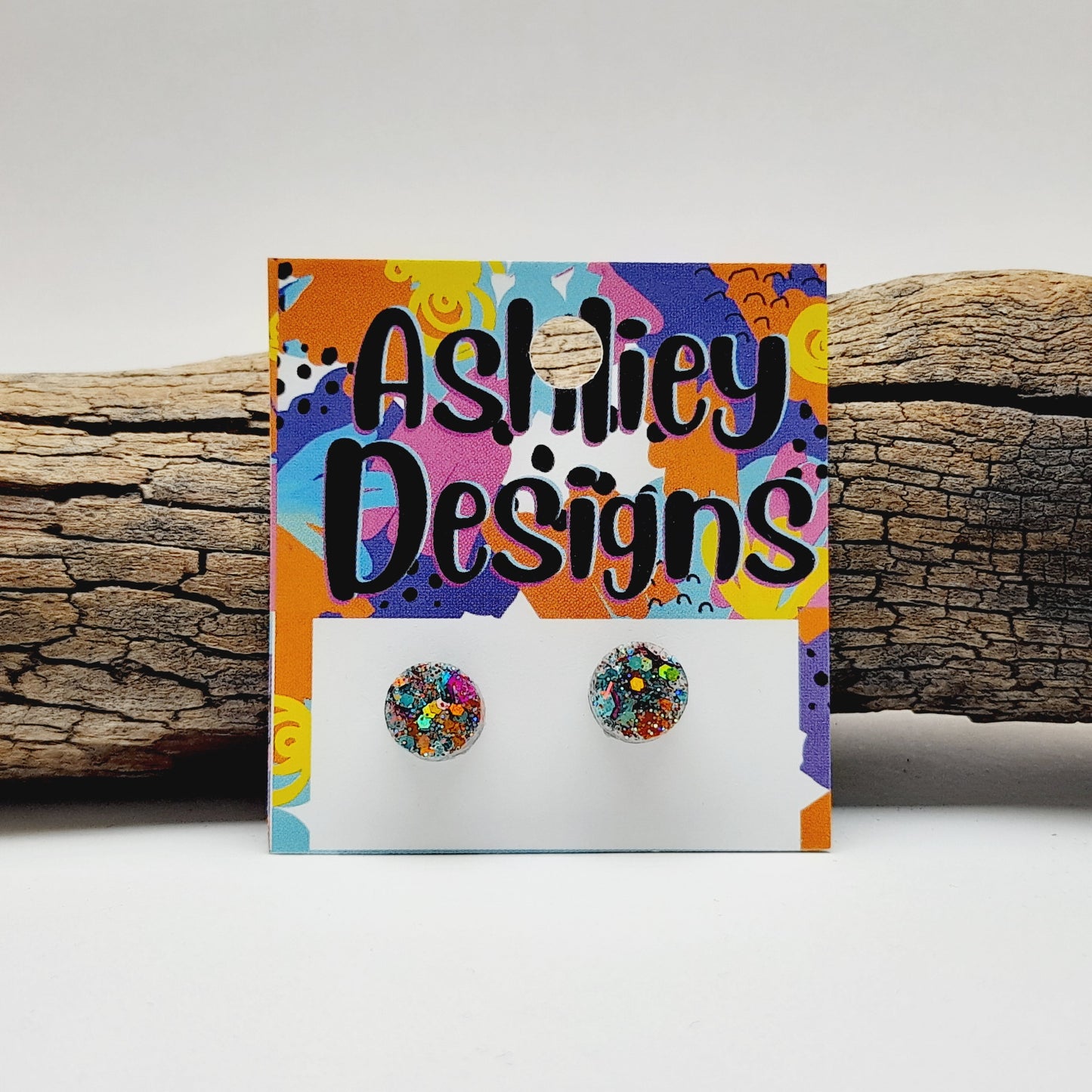 Small Walking On Sunshine Glitter Studs