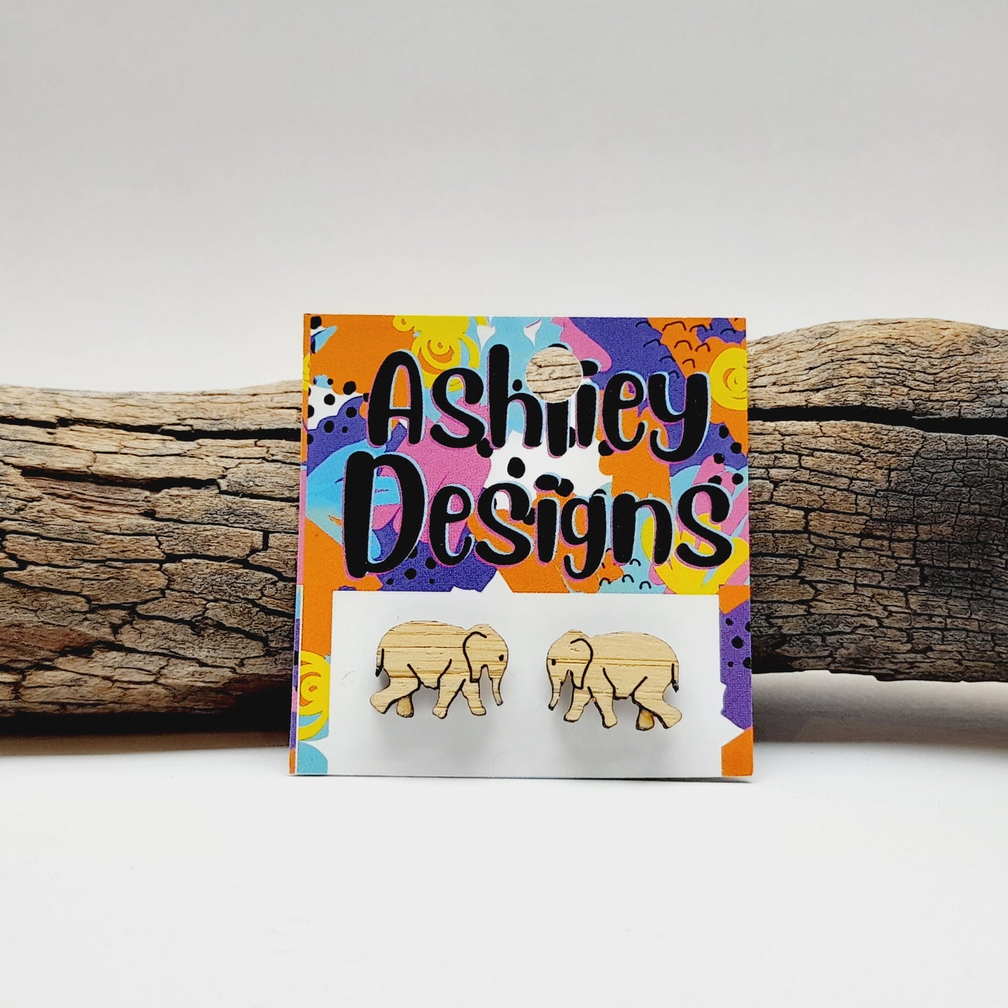 Wood Elephant Studs