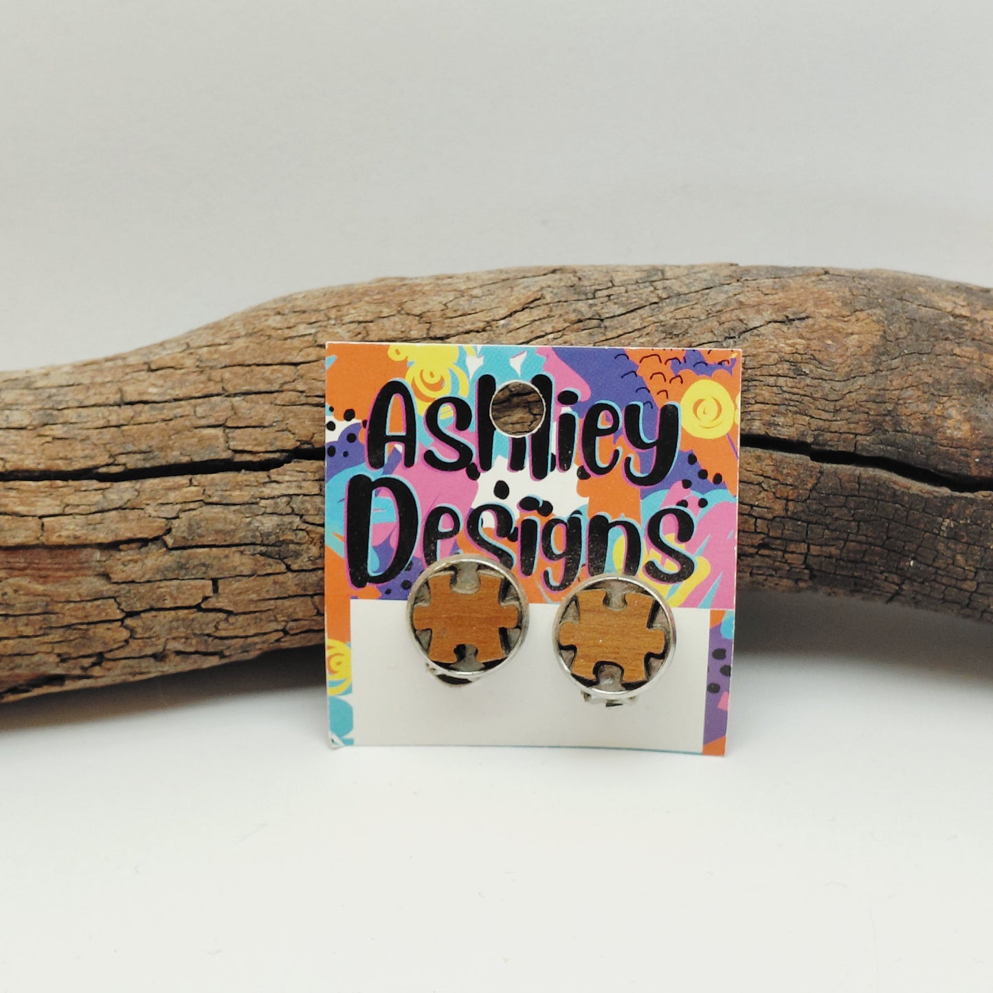 Wood Puzzle Piece Clip-ons
