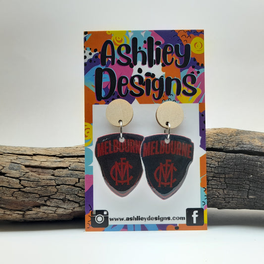 AFL Football Melbourne Dangle Earrings