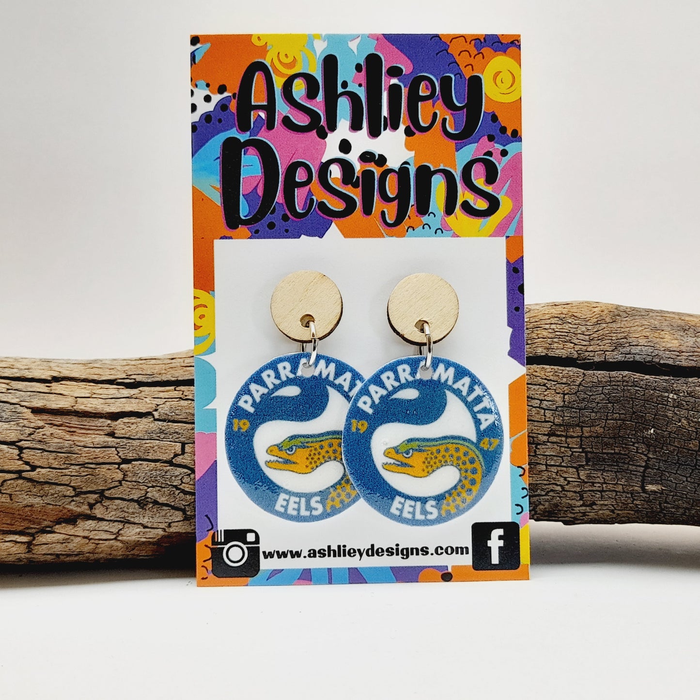 NRL Football Eels Dangle Earrings