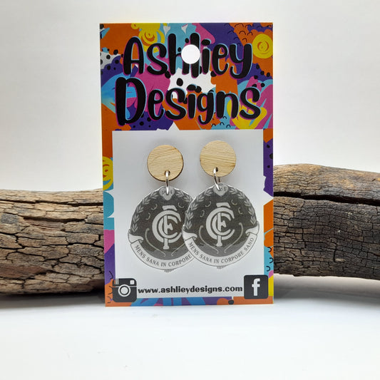 AFL Football Carlton Dangle Earrings