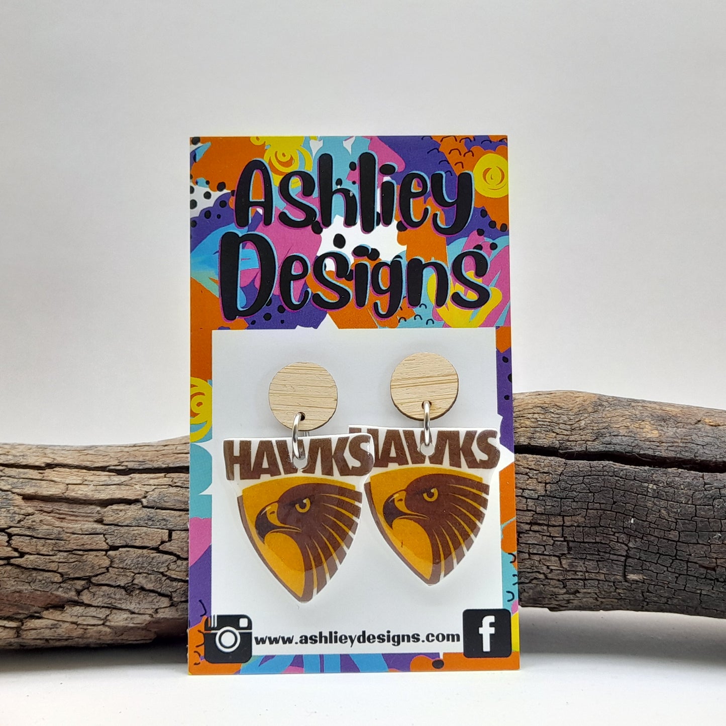 AFL Football Hawks Dangle Earrings
