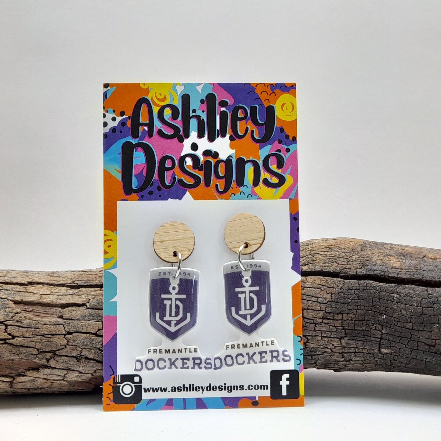 AFL Football Dockers Dangle Earrings