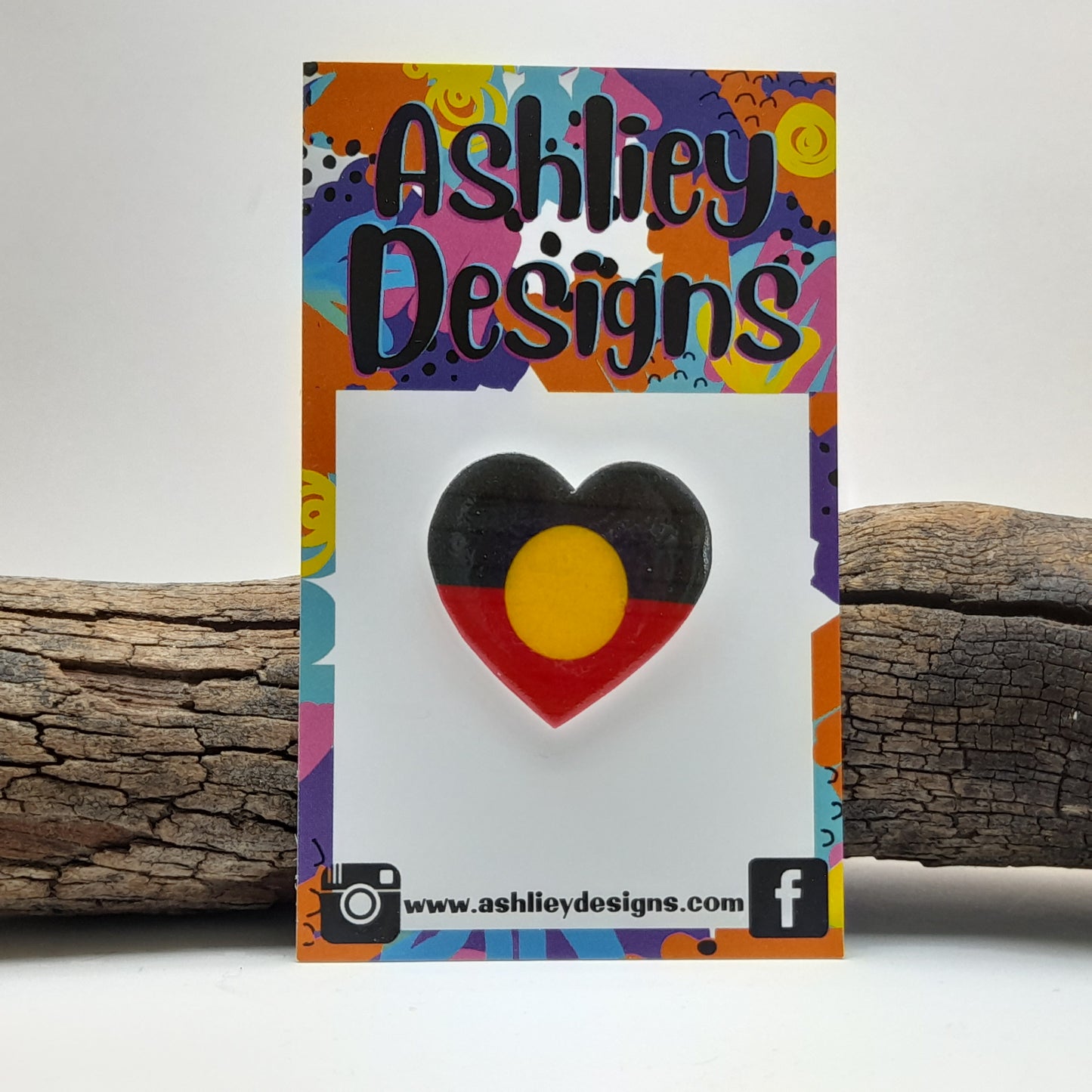 Aboriginal Flag Heart Pin