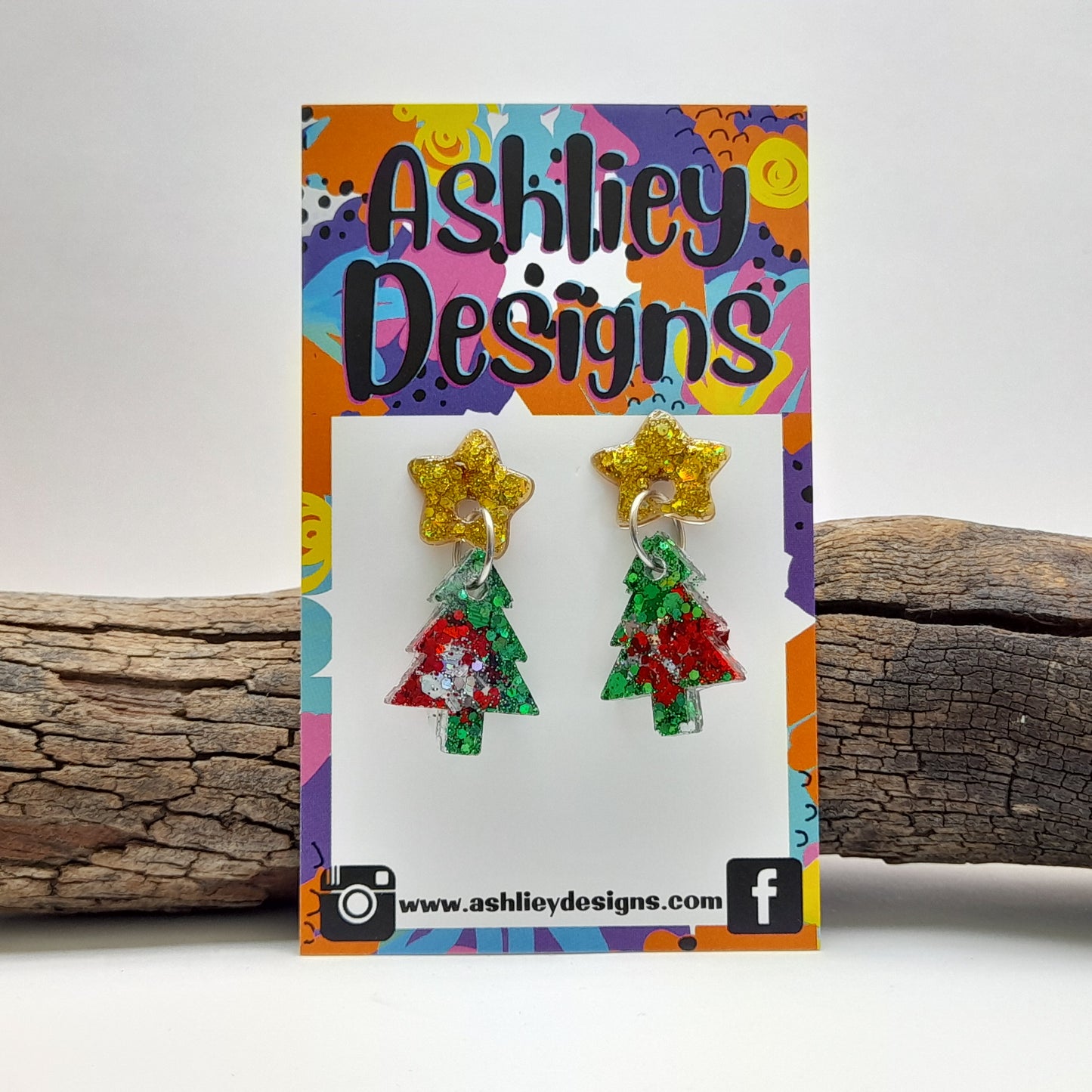 Christmas Tree Dangle Earrings