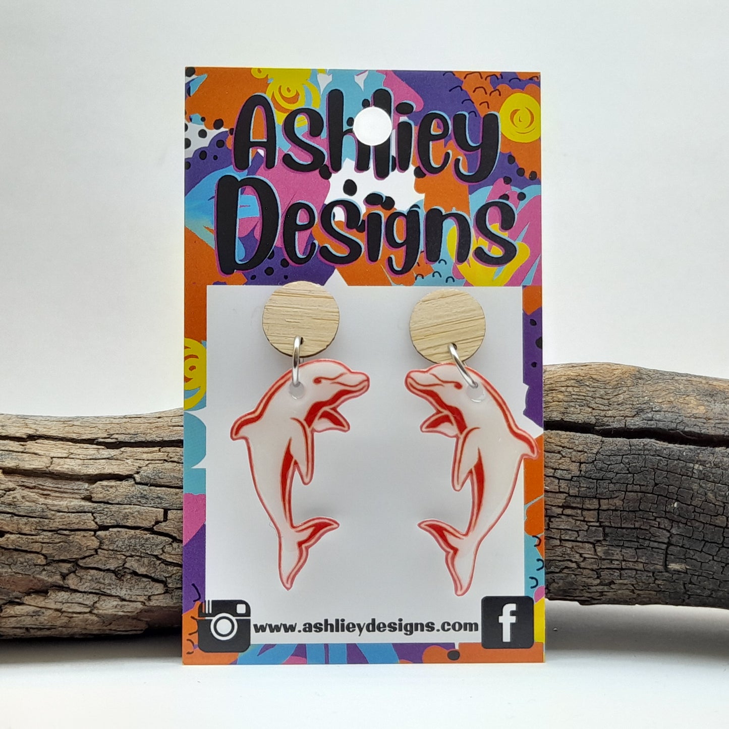 NRL Football Dolphins Dangle Earrings