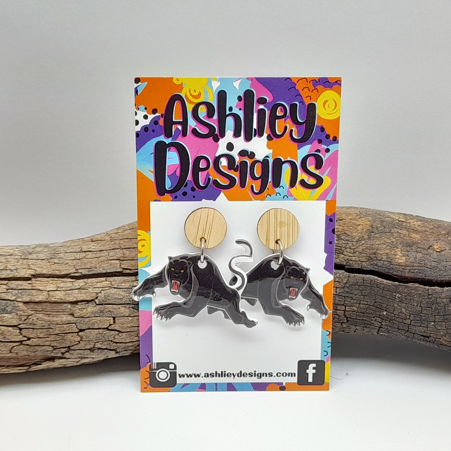 NRL Football Panthers Dangle Earrings