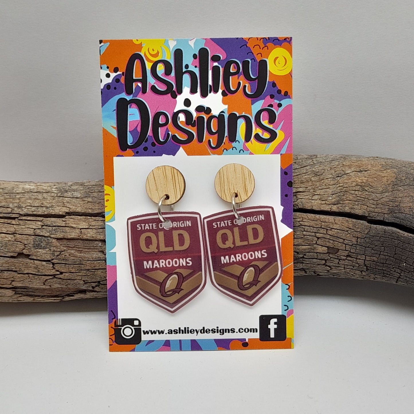 NRL QLD Dangle Earrings