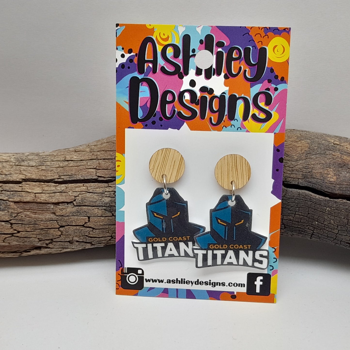 NRL Football Titans Dangle Earrings