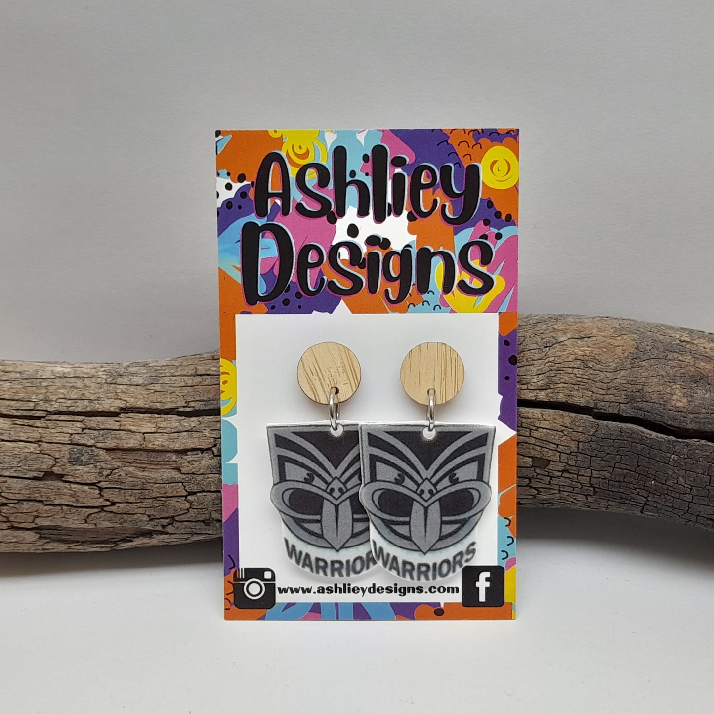 NRL Football Warriors Dangle Earrings