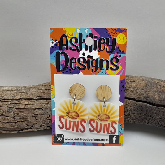 AFL Football Suns Dangle Earrings