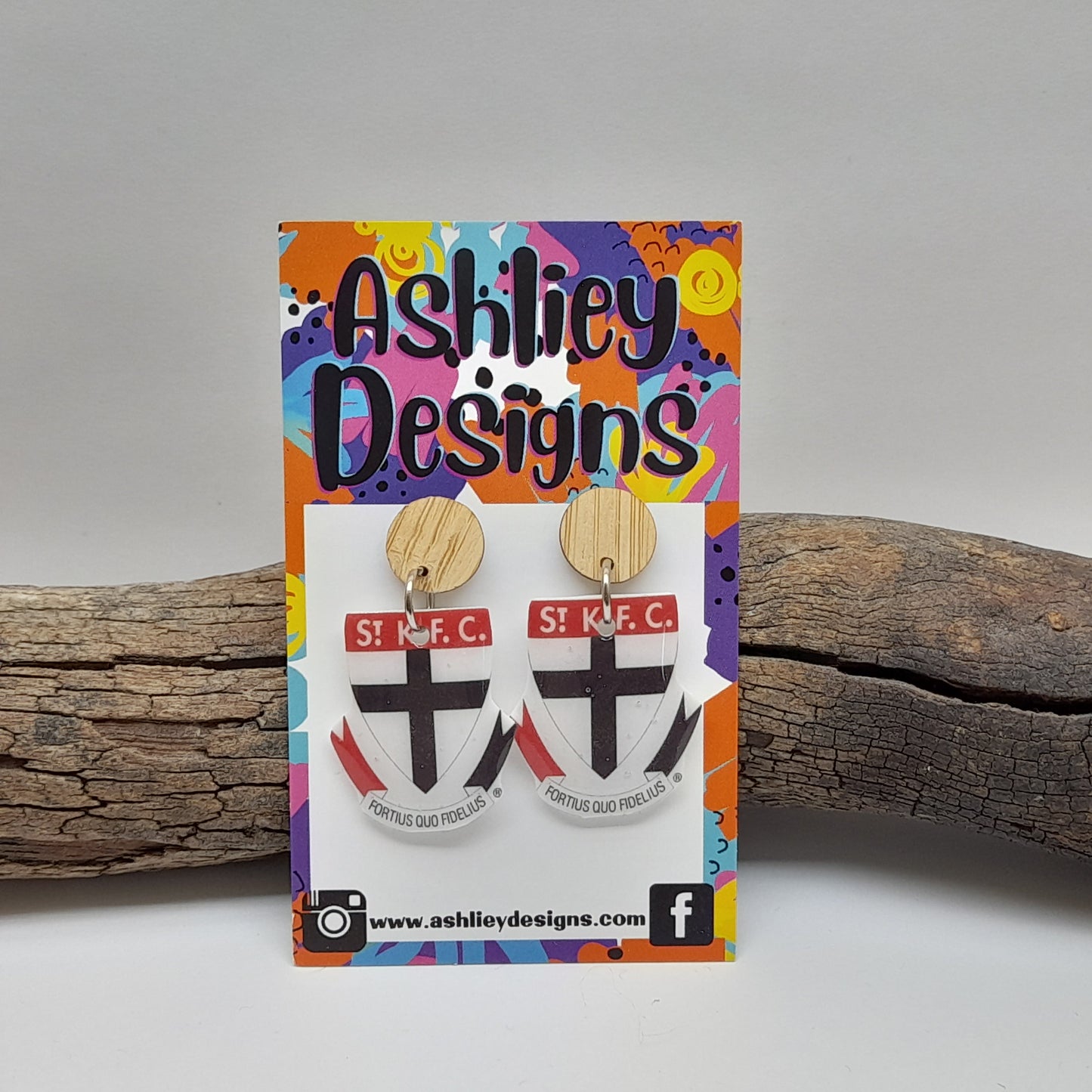 AFL Football St Kilda Dangle Earrings