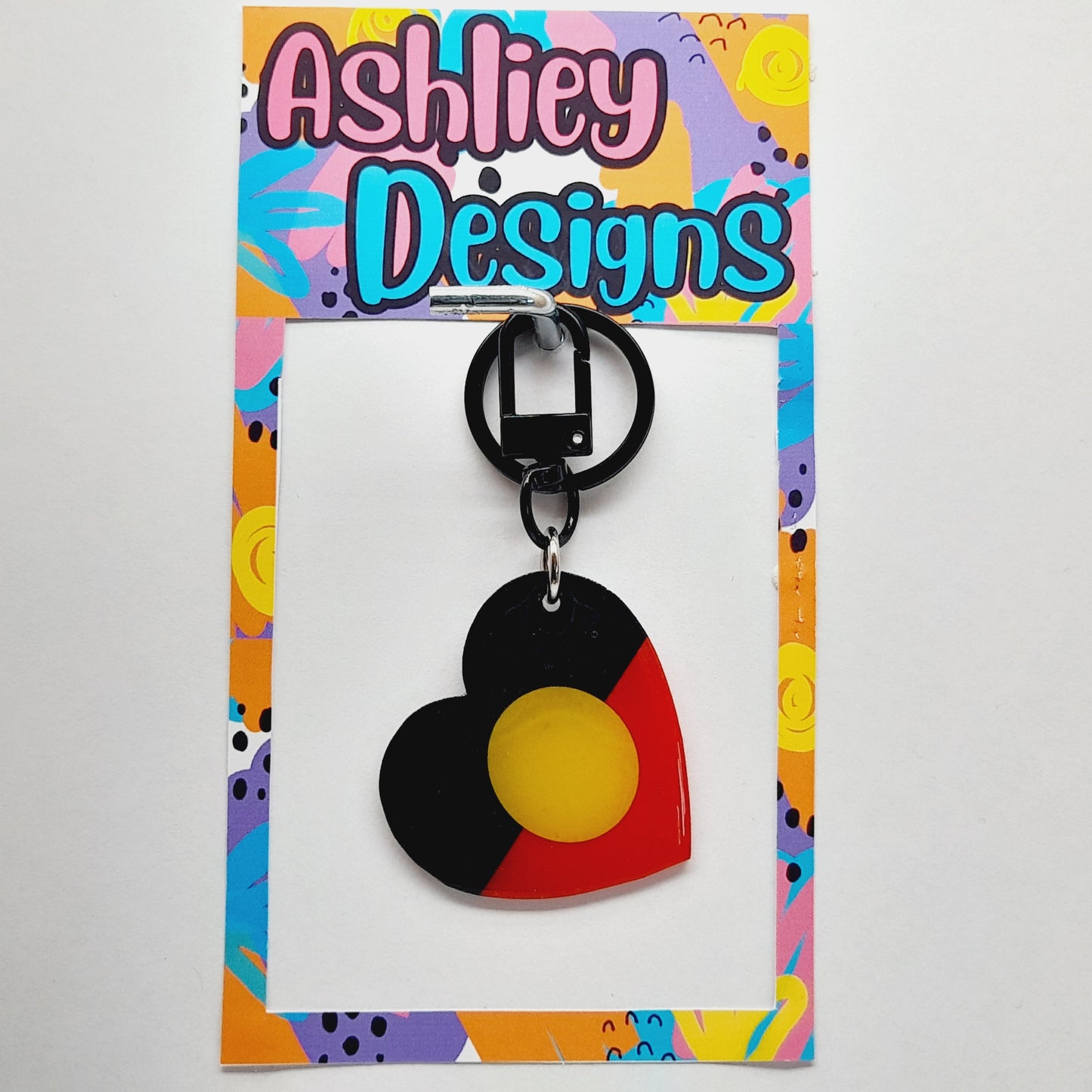 Aboriginal Flag Heat Keyring/Bag Tag