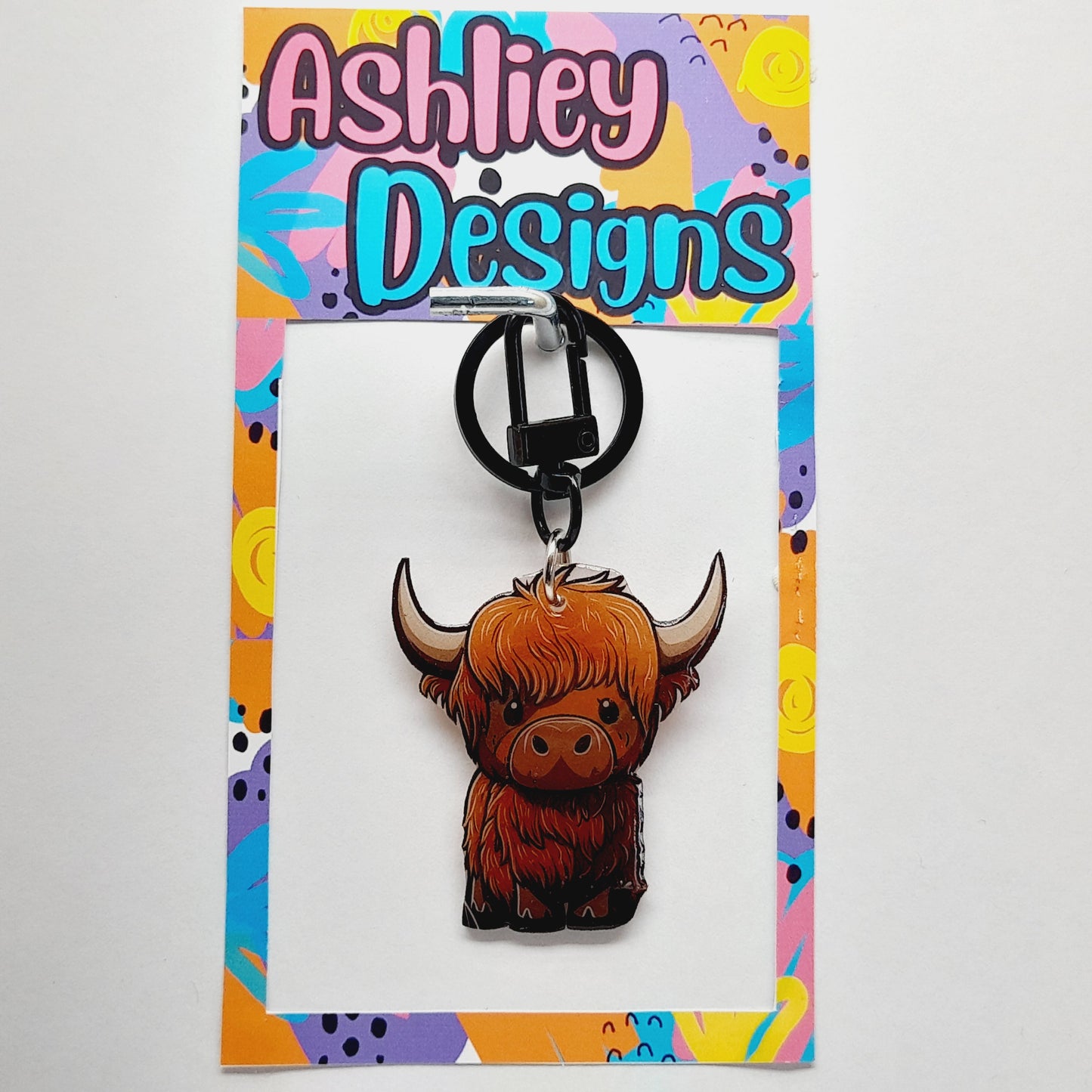 Highland Cow Keyring/Bag Tag
