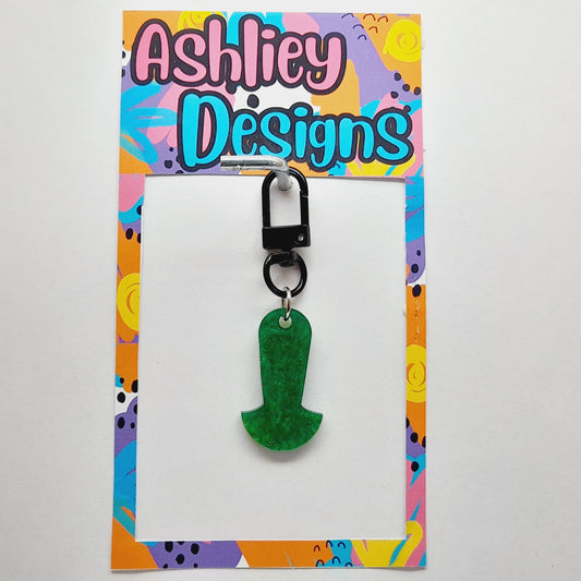 Green Glitter Marble Trolley Token