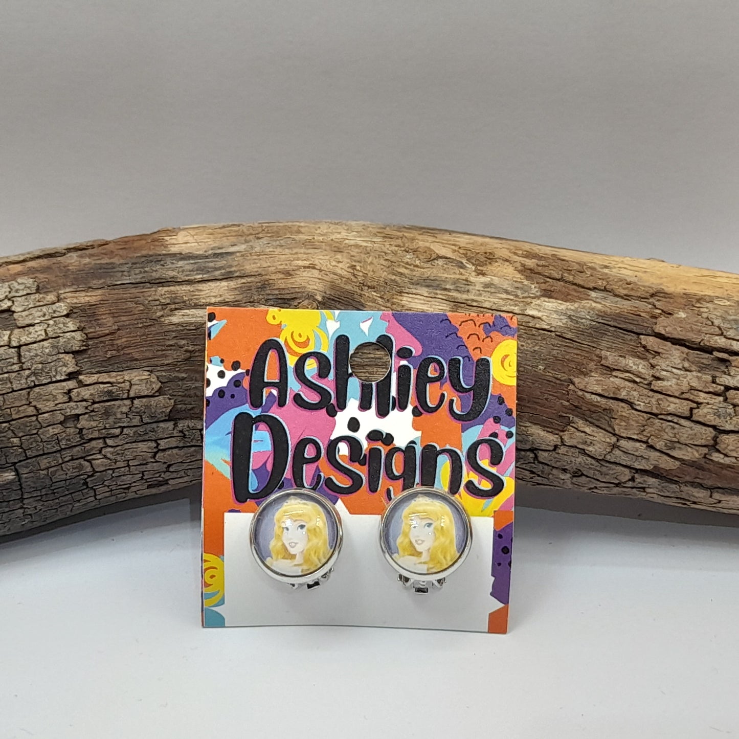 Sleeping Beauty Glass Clip-ons