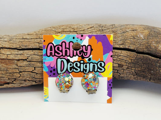 Walking On Sunshine Glitter Clip-on Earrings