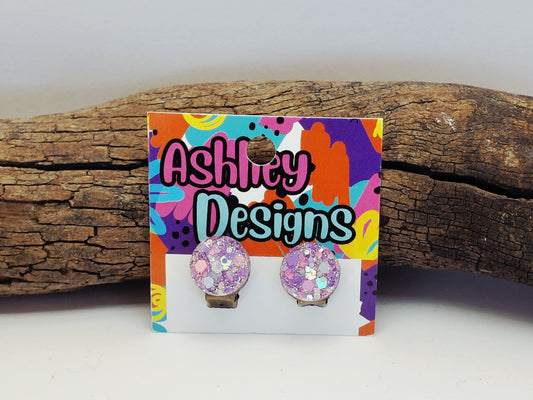 Barbie Glitter Clip-on Earrings