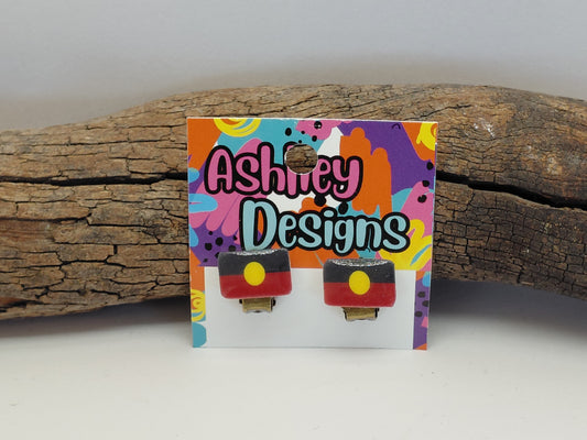 Aboriginal Flag Clip-on Earrings