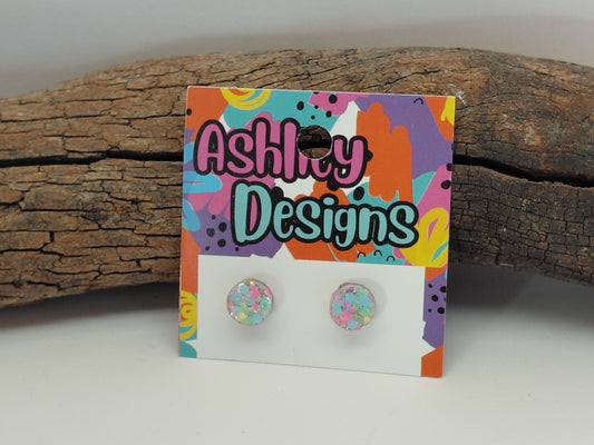 Small Colour Code Glitter Studs