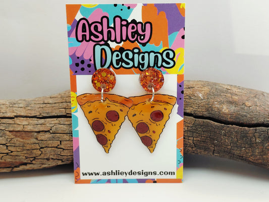 Pizza Dangle Earrings