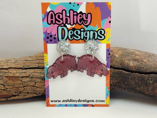 Hippo Dangle Earrings