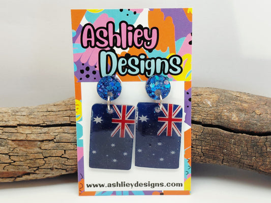 Australian Flag Dangle Earrings