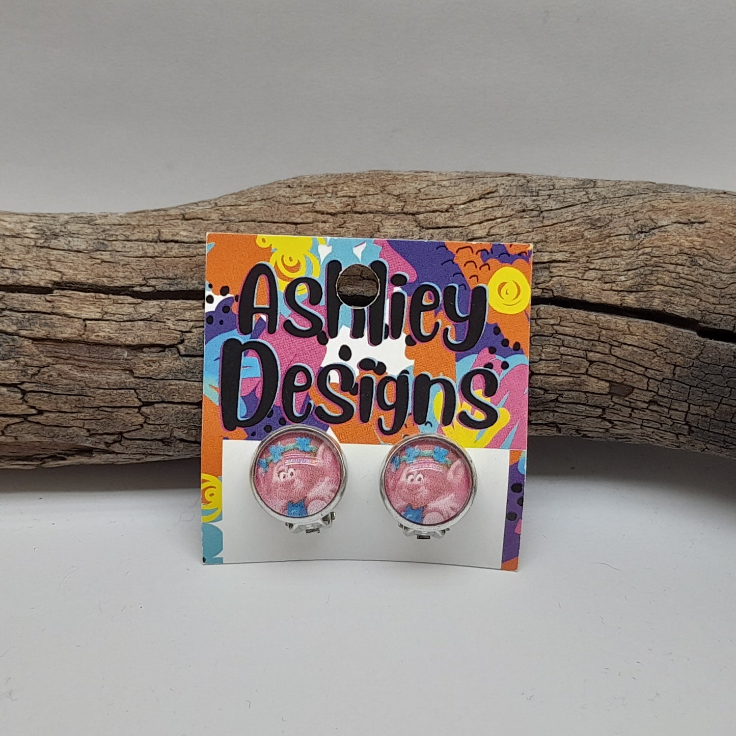 Poppy Troll Glass Clip-ons