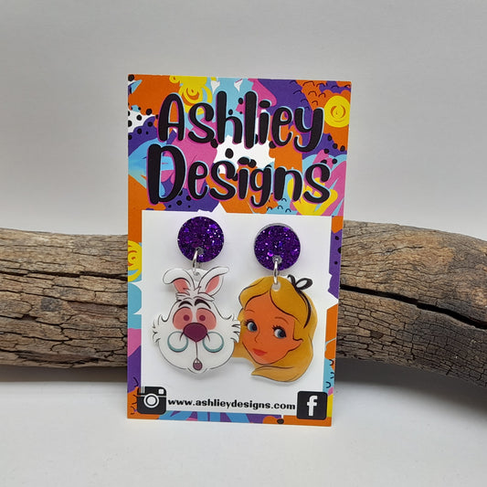 Alice In Wonderland Dangle Earrings