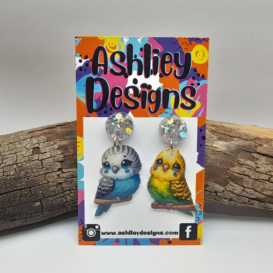 Budgie Dangle Earrings