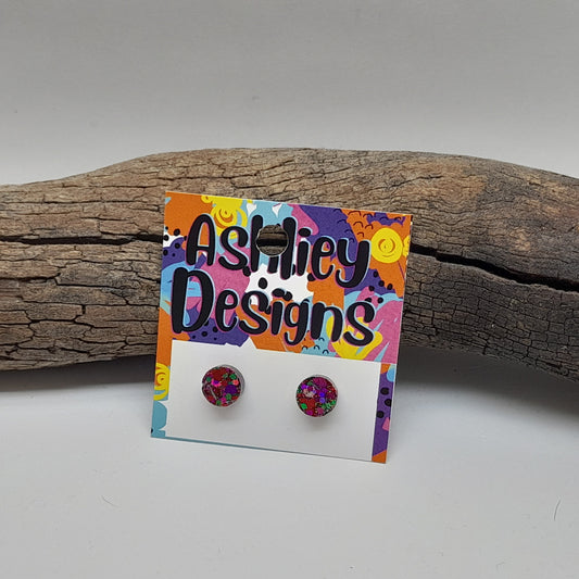 Small Christmas Countdown Glitter Studs
