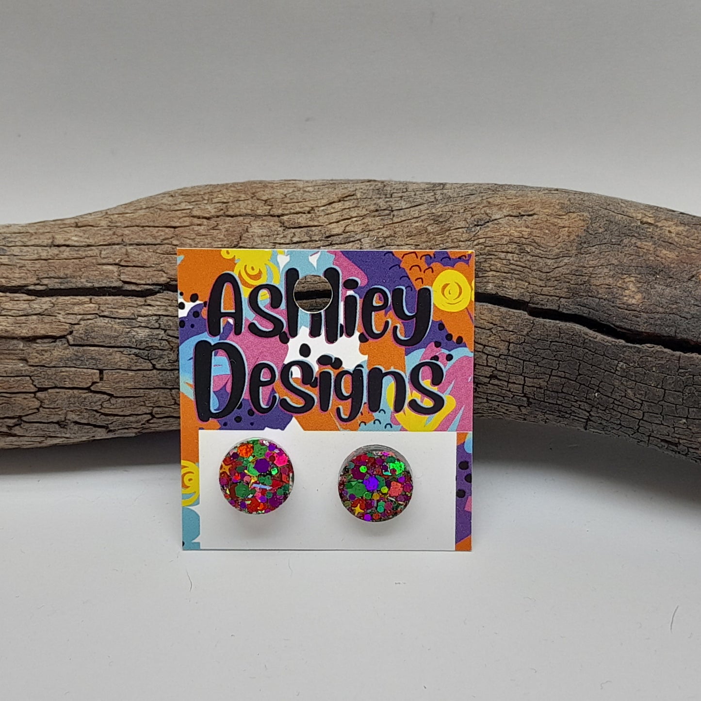 Large Christmas Countdown Glitter Studs