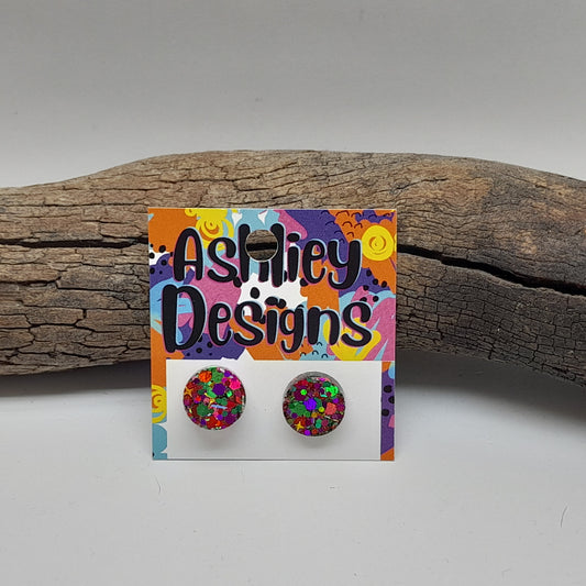Large Christmas Countdown Glitter Studs