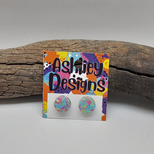 Large Colour Code Glitter Studs