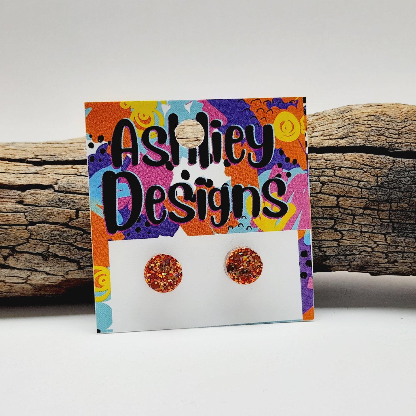 Small Copper Glitter Studs