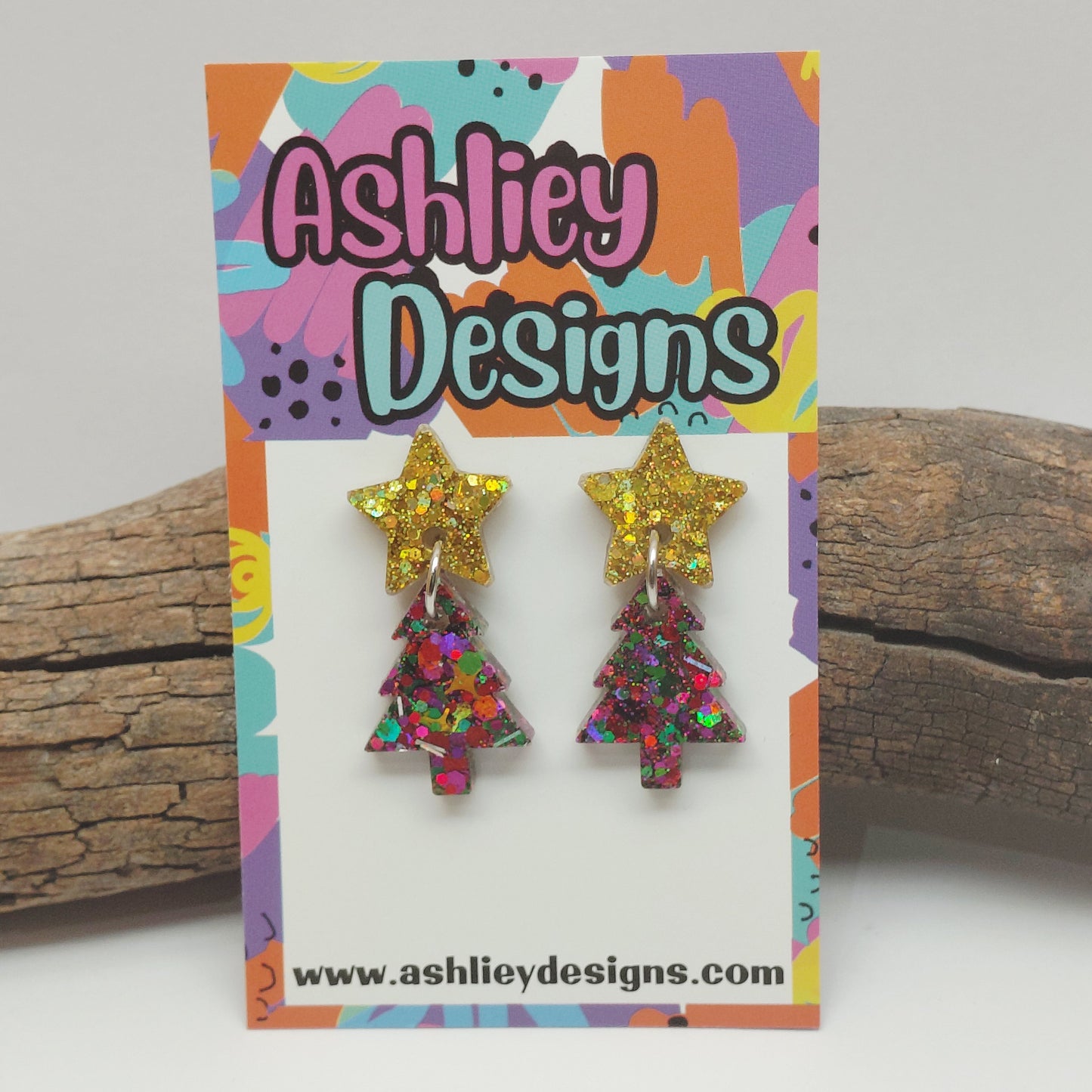 Christmas Tree Dangle Earrings